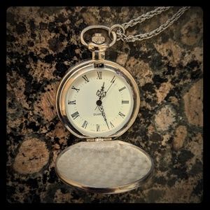 SOLD Pocket watch necklace stainless steel silver